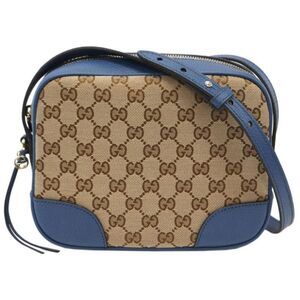 Gucci Bag Shoulder Bag Bree GG Canvas Beige Blue Outlet
